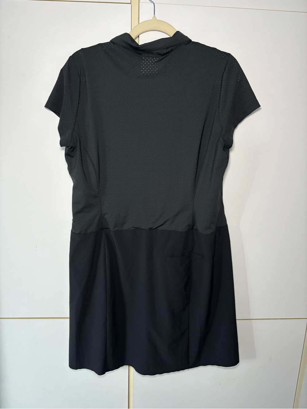 Nike Golf Dri-FIT Black Perforated Polo Dress Women 12 Athletic Tennisprep Sport - Picture 7 of 15